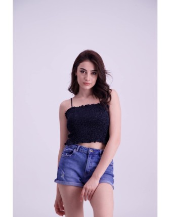 Büzgülü crop üst