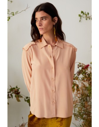 Sırt detaylı ipek gömlek