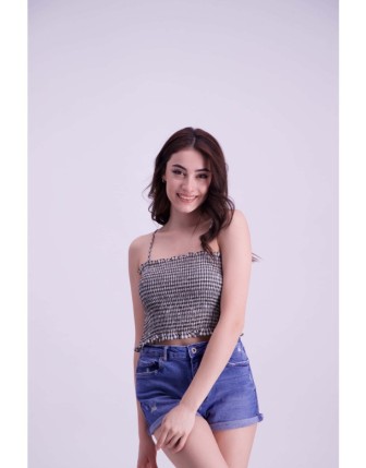 Büzgülü crop üst