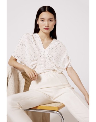 Drape Detaylı İpek Bluz