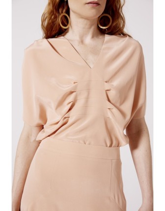 Drape Detaylı İpek Bluz