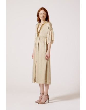 İşlemeli V yaka tunik