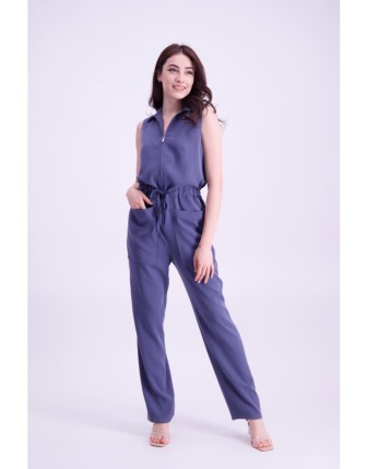 Fermuarlı kolsuz tulum