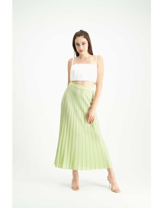 Neon renkli simli triko etek