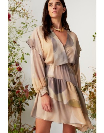 Asimetrik İpek Şifon Elbise