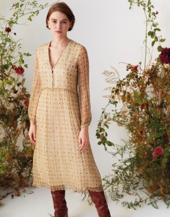 Desenli İpek Elbise