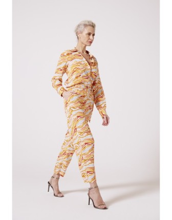 Desenli ipek pantolon