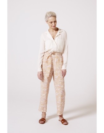 Desenli ipek pantolon