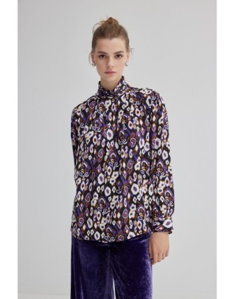 Desenli Boğazlı bluz