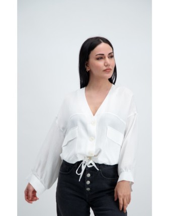 Dökümlü tencel gömlek