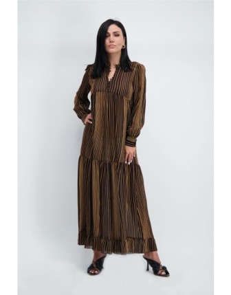 Çizgili transparan elbise