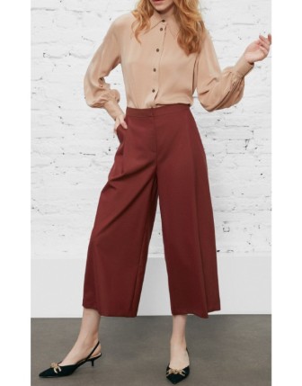 Yüksek bel geniş paça pantolon