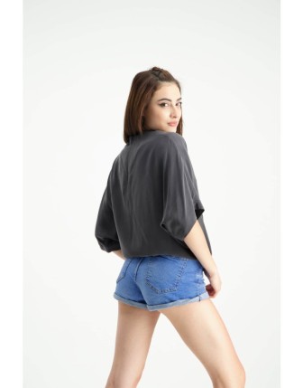 Belden büzgülü bluz