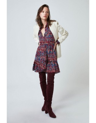 Desenli Gömlek Yaka Elbise