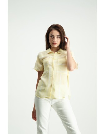 Retro görünümlü tencel gömlek