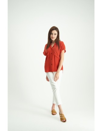 Retro görünümlü tencel gömlek