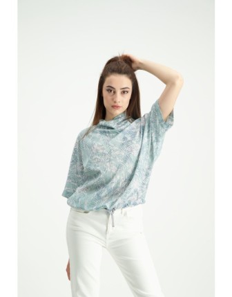 Belden büzgülü bluz